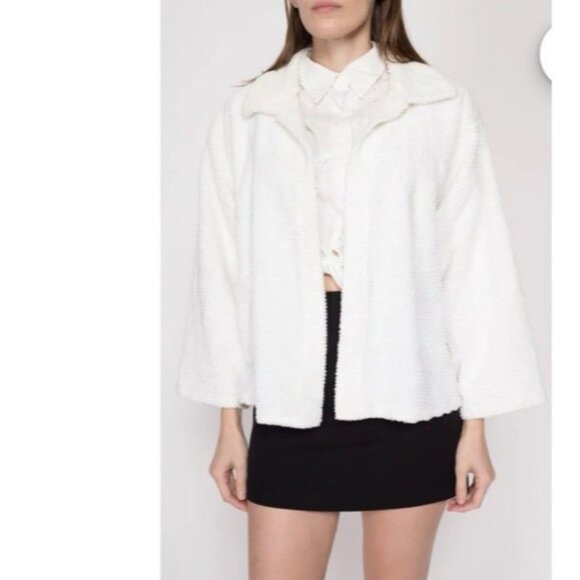 Anthropologie Stan Herman Cream Cardigan Sweater S Small Cotton Relaxed Fit - Picture 6 of 14